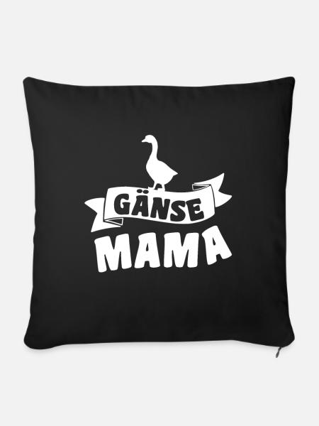 Gänse Mama - Sofakissenbezug 45 x 45 cm - Schwarz