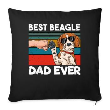 Meilleur Beagle Dad Ever - Housse de coussin décorative 45 x 45 cm - noir - Devant
