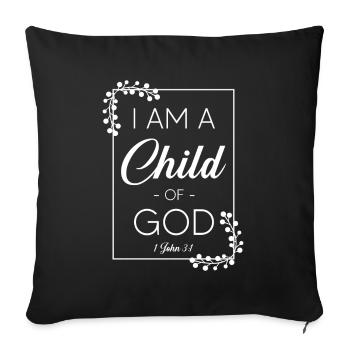 Christlicher Bibelvers Religion Kreuz - Sofakissenbezug 45 x 45 cm - Schwarz - Vorne