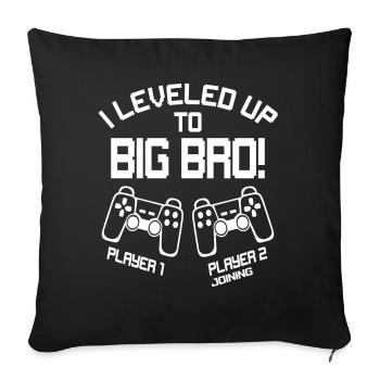 I Leveled up to Big Bro - Gaming Video Gamer - Sofakissenbezug 45 x 45 cm - Schwarz - Vorne