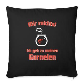 Garnelenzucht Shrimp Aquarianer Geschenkidee - Sofakissenbezug 45 x 45 cm - Schwarz - Vorne