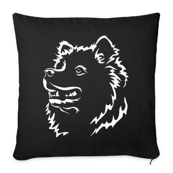 Tête de Samojede « Black Edition » - Housse de coussin décorative 45 x 45 cm - noir - Devant