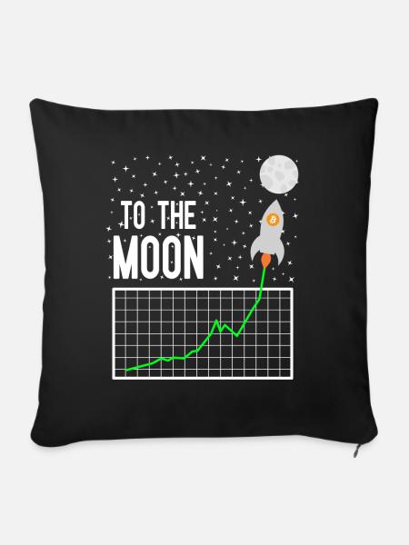 Bitcoin to the moon - Sofakissenbezug 45 x 45 cm - Schwarz