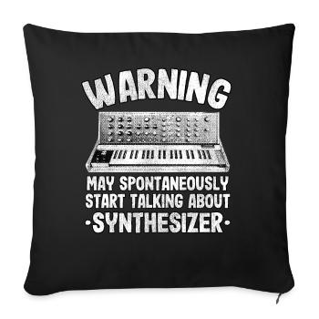 Achtung Analog Synthesizer Produzent Geschenk - Sofakissenbezug 45 x 45 cm - Schwarz - Vorne