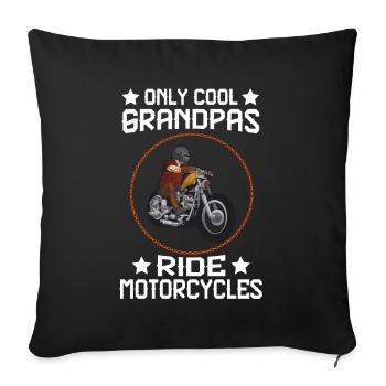Moto Moto Cool Grandpas Ride Ride - Housse de coussin décorative 45 x 45 cm - noir - Devant