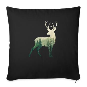 Hirsch - Sofakissenbezug 45 x 45 cm - Schwarz - Vorne