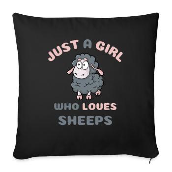 Just A Girl Who Loves Sheeps Cute Sheep Lovers - Sofa pillowcase 17,3'' x 17,3'' (45 x 45 cm) - black - Front