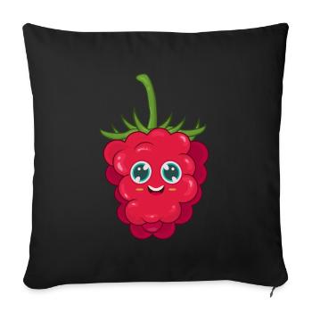 Framboise - Housse de coussin décorative 45 x 45 cm - noir - Devant