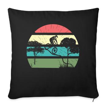Vintage Bicycle Bicycles Biker Retro Bicycle Wheel - Sofa pillowcase 17,3'' x 17,3'' (45 x 45 cm) - black - Front