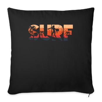 surfer - Sofa pillowcase 17,3'' x 17,3'' (45 x 45 cm) - black - Front