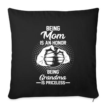 Oma Mama Mutter Großmutter - Sofakissenbezug 45 x 45 cm - Schwarz - Vorne