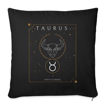 Zodiac Taurus - Sofa pillowcase 17,3'' x 17,3'' (45 x 45 cm) - black - Front