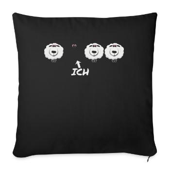 ovins moutons - Housse de coussin décorative 45 x 45 cm - noir - Devant