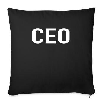PDG - Chief Executive Officer - Housse de coussin décorative 45 x 45 cm - noir - Devant