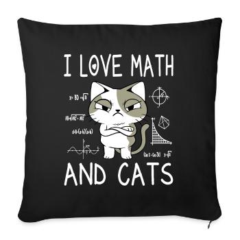 I Love Math And Cats - Math Teacher Gift - Sofa pillowcase 17,3'' x 17,3'' (45 x 45 cm) - black - Front