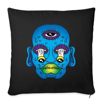 Psychédélique art psychédélique - Housse de coussin décorative 45 x 45 cm - noir - Devant