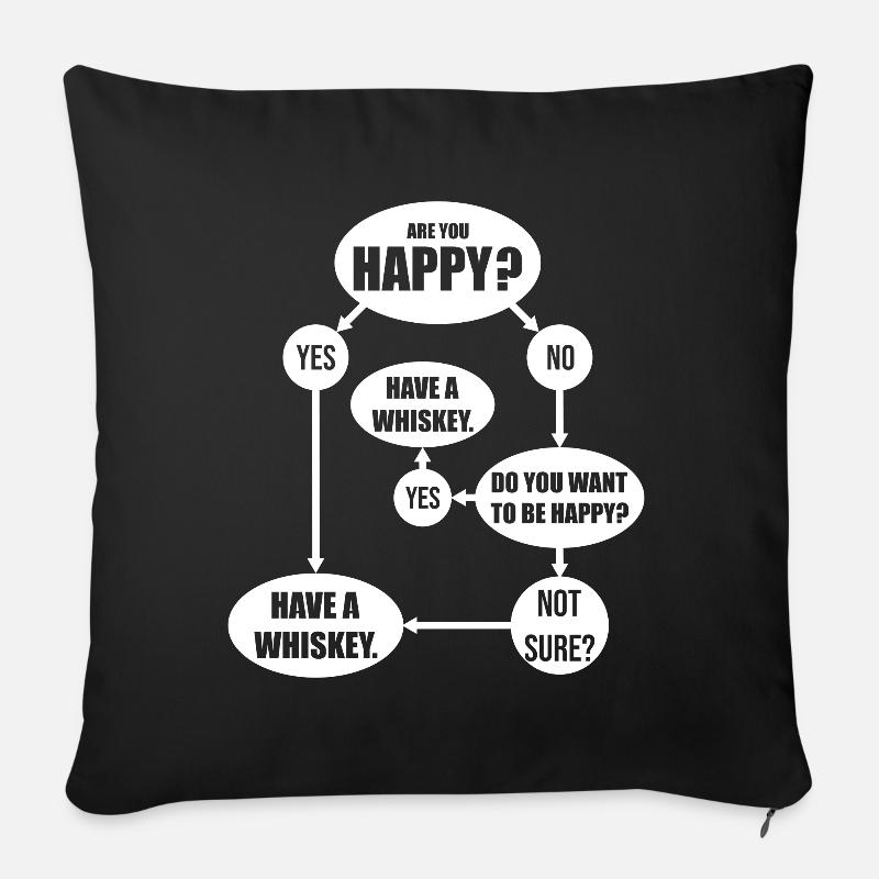 Whisky Spruch Whiskey Trinker - Sofakissenbezug 45 x 45 cm - Schwarz
