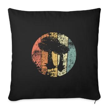 Mushrooms vintage - Sofa pillowcase 17,3'' x 17,3'' (45 x 45 cm) - black - Front