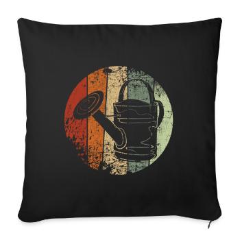 Arrosage vintage jardin jardin jardin jardin - Housse de coussin décorative 45 x 45 cm - noir - Devant
