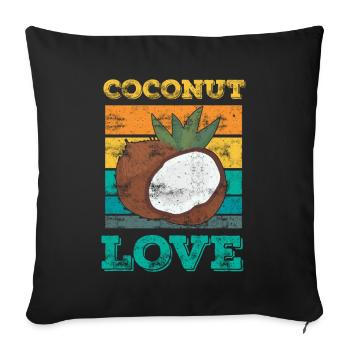 Coconut lover fruit coconut - Sofa pillowcase 17,3'' x 17,3'' (45 x 45 cm) - black - Front