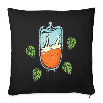 Bière goutte-à-goutte hôpital médecin secours boire secours - Housse de coussin décorative 45 x 45 cm - noir - Devant