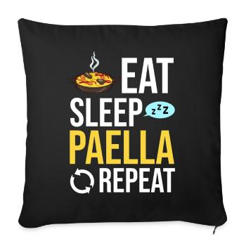Paella Spain Valenciana Pan Spanish Food - Sofa pillowcase 17,3'' x 17,3'' (45 x 45 cm) - black - Front