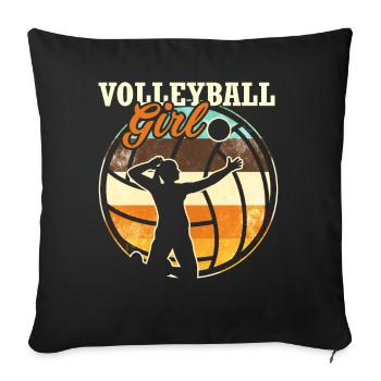 Volleyball Girls - Sofa pillowcase 17,3'' x 17,3'' (45 x 45 cm) - black - Front