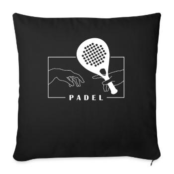 Michelangelo Creation of Adam Padel Padel Tennis - Sofa pillowcase 17,3'' x 17,3'' (45 x 45 cm) - black - Front