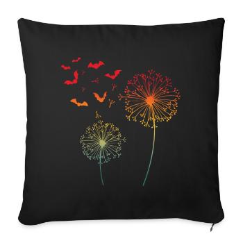 Bat Pusteblume Dandelion Flower Halloween - Sofa pillowcase 17,3'' x 17,3'' (45 x 45 cm) - black - Front