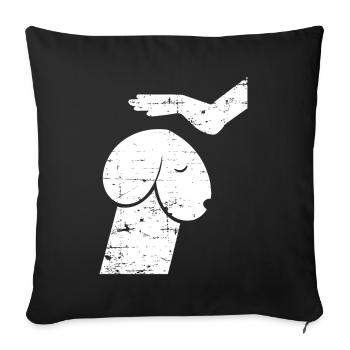 Ambigu chien pénis chien comme une bite - Housse de coussin décorative 45 x 45 cm - noir - Devant