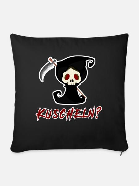 Sensenmann Spruch lustig - Sofakissenbezug 45 x 45 cm - Schwarz