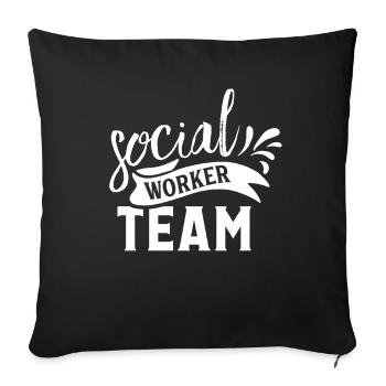 Social worker team Occupation Social social work - Sofa pillowcase 17,3'' x 17,3'' (45 x 45 cm) - black - Front