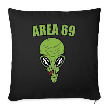Area 69 - Sofa pillowcase 17,3'' x 17,3'' (45 x 45 cm) - black - Front