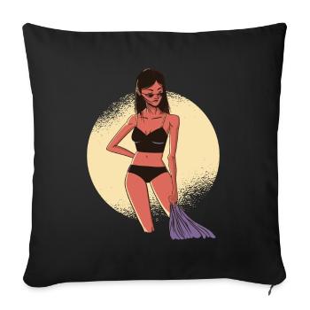 Sexy femme en vacances Soleil Sexy Girl - Housse de coussin décorative 45 x 45 cm - noir - Devant