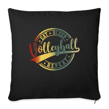 Volleyball Spieler Beach Volleyballer - Sofakissenbezug 45 x 45 cm - Schwarz - Vorne