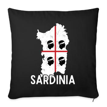 Sardinien Flagge Sardinia Urlaub - Sofakissenbezug 45 x 45 cm - Schwarz - Vorne