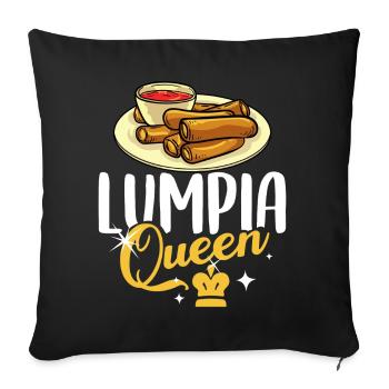 Lumpia Wraps rouleau de printemps Shanghai Filipino - Housse de coussin décorative 45 x 45 cm - noir - Devant