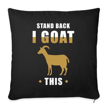 Goat saying funny goat wortpsiel - Sofa pillowcase 17,3'' x 17,3'' (45 x 45 cm) - black - Front