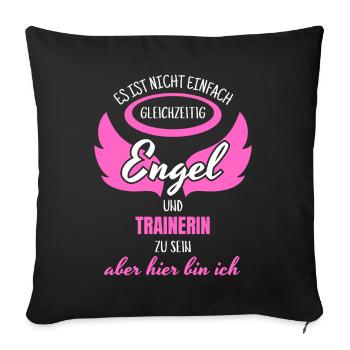 Trainerin Engel - Sofakissenbezug 45 x 45 cm - Schwarz - Vorne