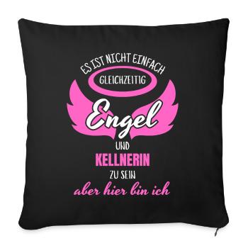 Kellnerin Engel - Sofakissenbezug 45 x 45 cm - Schwarz - Vorne