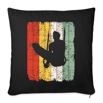 Ringsport Retro Vintage Cadeau - Housse de coussin décorative 45 x 45 cm - noir - Devant