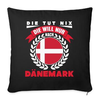 Danemark Vacances - Denmark Rengain - Housse de coussin décorative 45 x 45 cm - noir - Devant