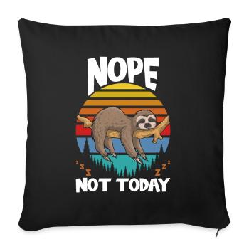 Paresseux Nope Not Today - Housse de coussin décorative 45 x 45 cm - noir - Devant