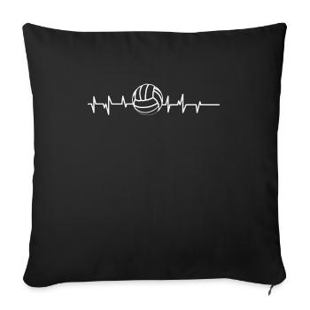 ekg volleyball-jeu cadeau - Housse de coussin décorative 45 x 45 cm - noir - Devant