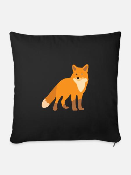 Fuchs Wildfuchs Rotfuchs Wildtier - Sofakissenbezug 45 x 45 cm - Schwarz