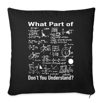 Mathématiques Enseignants Cadeau - Formules de maths - Housse de coussin décorative 45 x 45 cm - noir - Devant
