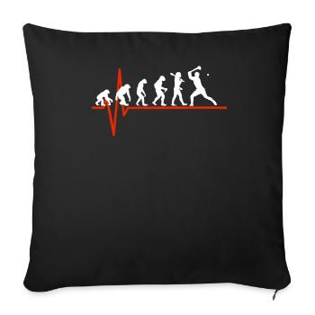 Hurling Heartbeat - EVOLUTION OF HURLING - Sofa pillowcase 17,3'' x 17,3'' (45 x 45 cm) - black - Front