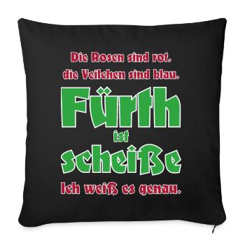 Antifü anti Fürth gegen Fürth Fussball Fan Spass - Sofakissenbezug 45 x 45 cm - Schwarz - Vorne