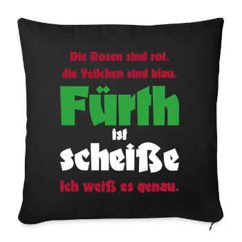 Antifü anti Fürth gegen Fürth Fussball Fan Spass - Sofakissenbezug 45 x 45 cm - Schwarz - Vorne