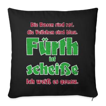 Antifü anti Fürth gegen Fürth Fussball Fan Spass - Sofakissenbezug 45 x 45 cm - Schwarz - Vorne